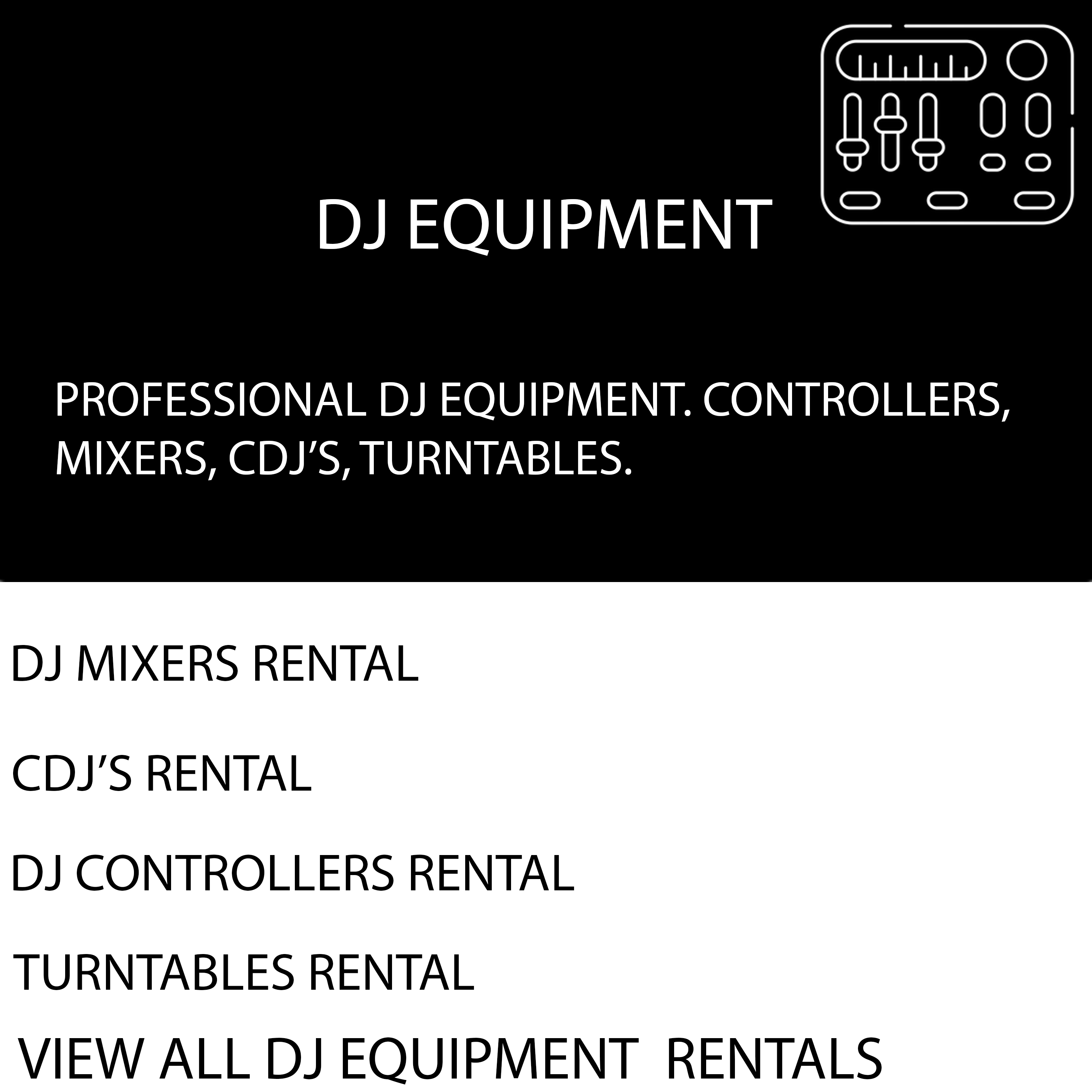 DJ Equipment Rental