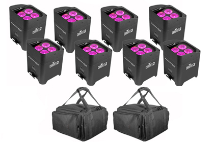 CHAUVET DJ 8 FREEDOM PAR HEX4 Pack with Carrying Bags Rental