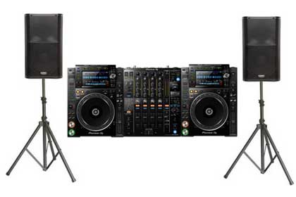 Pioneer CDJ-2000NXS2 & DJM-900NXS2 with QSC K12 Speakers Rental Package