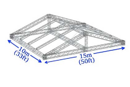 Saddle Roof Stage Tent 15m W x 10m L (50ft x 33ft) Rental