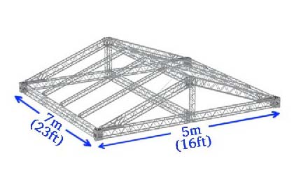Saddle Roof Stage Tent 5m W x 7m L (16ft x 23ft) Rental