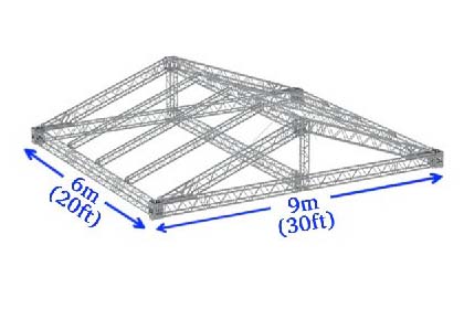 Saddle Roof Stage Tent 9m W x 6m L (30ft x 20ft) Rental