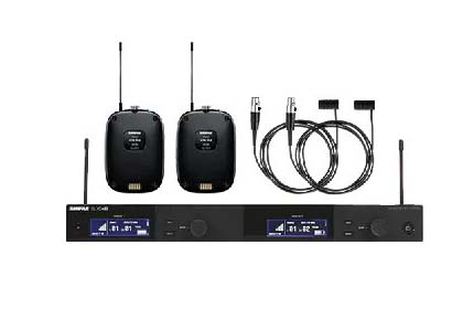 Shure SLXD24D/SLXD1/WL185 Dual Wireless Lapel Microphones Rental